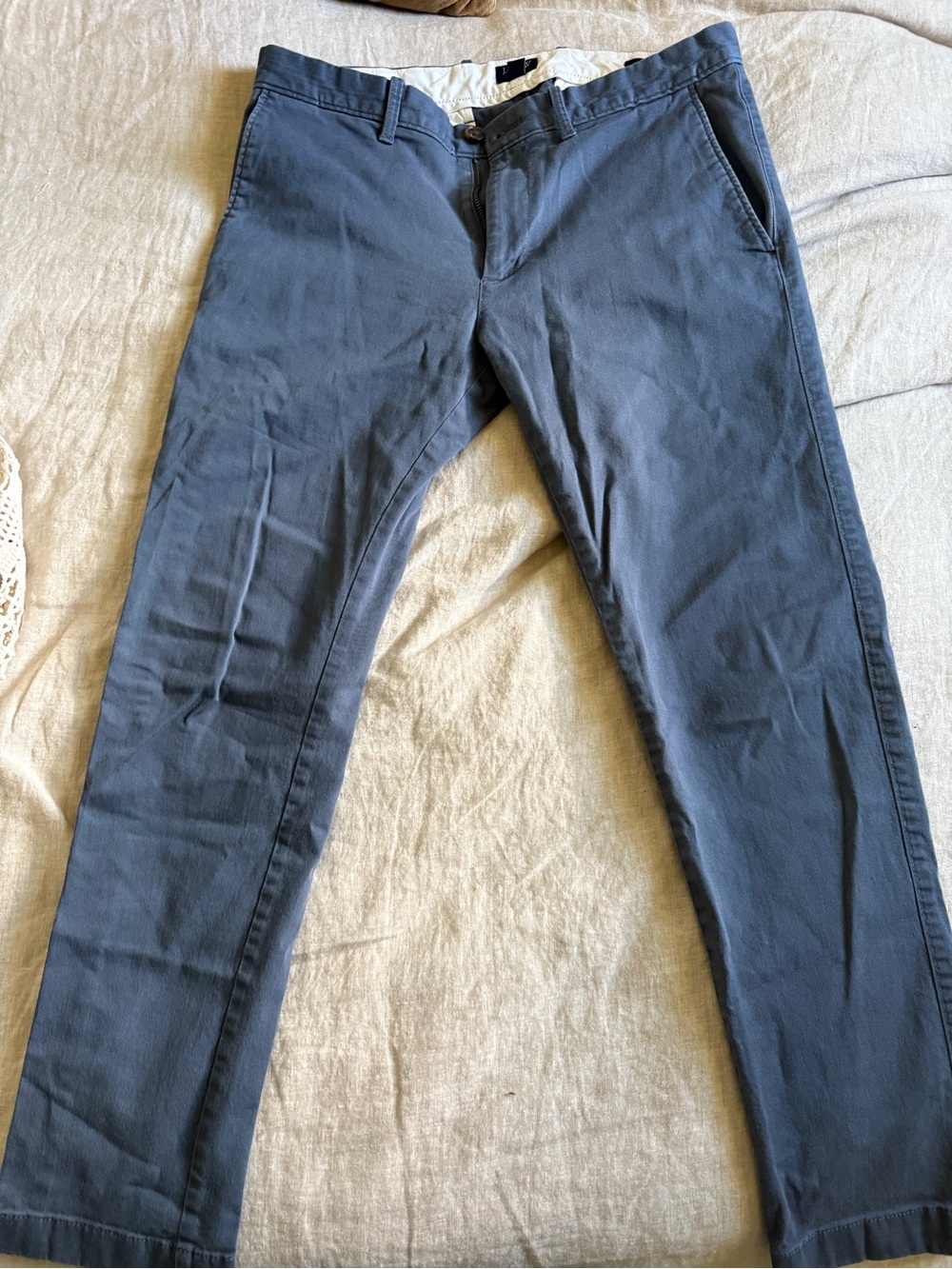 J. Crew Slim Straight Chinos in Slate Blue